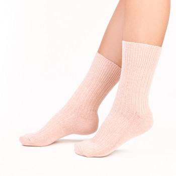 Skarpetki wełniane jasnoróżowe