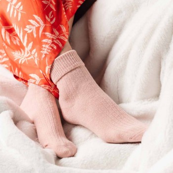 Skarpetki wełniane jasnoróżowe