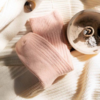 Skarpetki wełniane jasnoróżowe