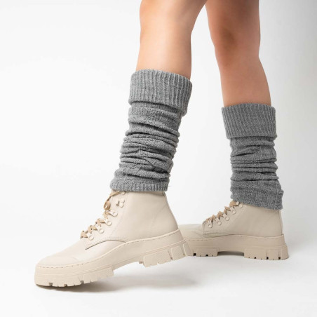 Wełniane getry na buty szare