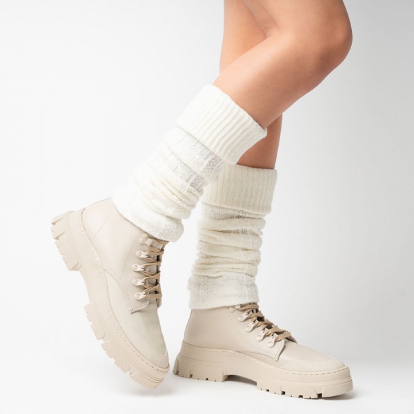 Getry wełniane ecru