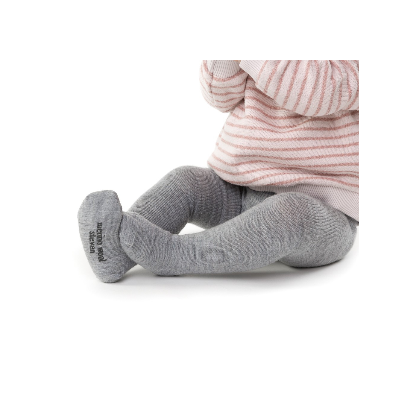 Rajstopki MERINO WOOL z wełny merynosów dla niemowlaków w kolorze SZARYM