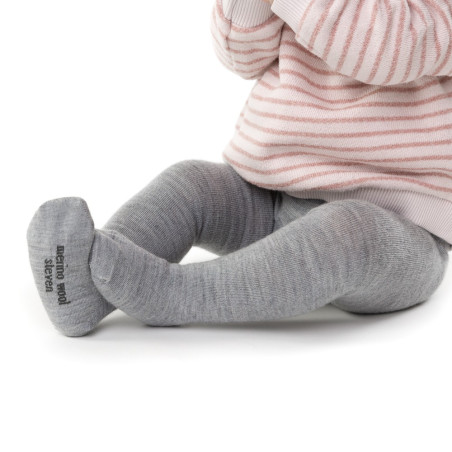 Rajstopki MERINO WOOL z wełny merynosów dla niemowlaków w kolorze SZARYM