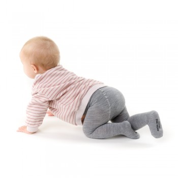 Rajstopki z wełny merynosów szare