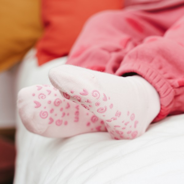 Skarpetki antypoślizgowe jasnoróżowe