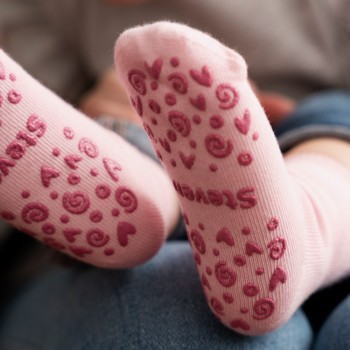 Skarpetki antypoślizgowe jasnoróżowe