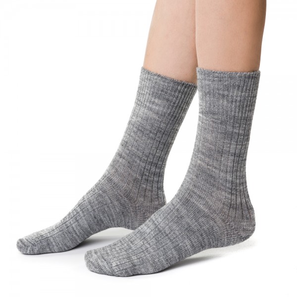 Skarpetki z wełną alpaki szare