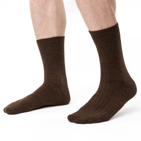 Skarpety z wełną alpaki brązowe