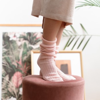 Skarpetki do spania jasnoróżowe