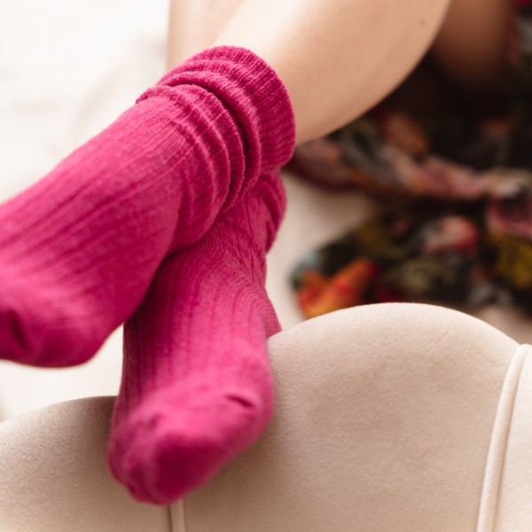 Skarpetki wełniane różowe