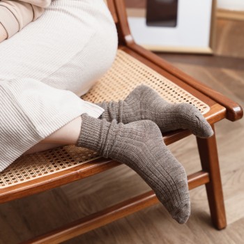 Skarpetki z wełną alpaki beżowe