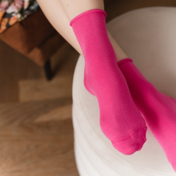 Skarpetki bambusowe bezuciskowe różowe