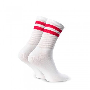 Skarpety sportowe białe z dwoma paskami