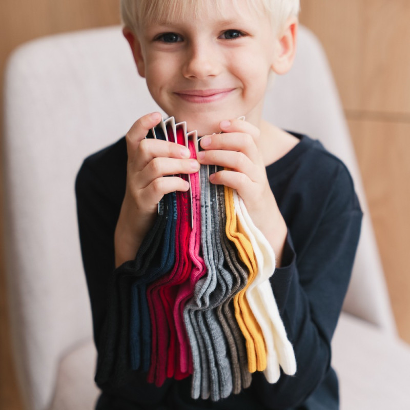 Skarpetki MERINO WOOL z wełny merynosa dla niemowlaków w kolorze SZARYM