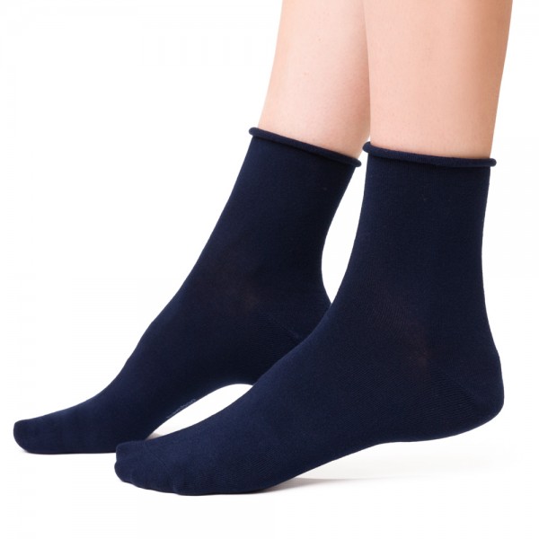 Skarpetki bambusowe bezuciskowe granatowe