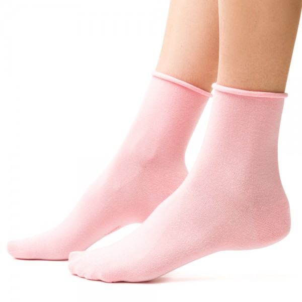 Skarpetki bambusowe bezuciskowe koralowe