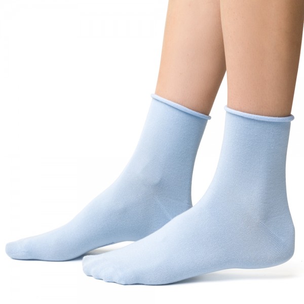 Skarpetki bambusowe bezuciskowe błękitne