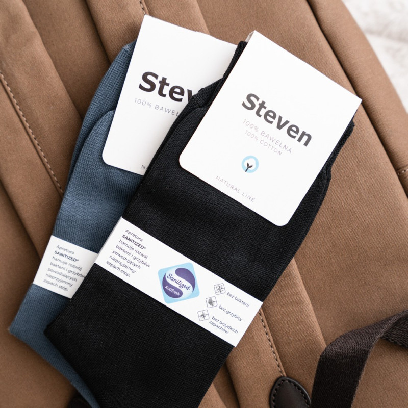 Skarpetki damskie 100% bawełny czarne - producent skarpet Steven