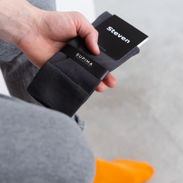 Skarpety z bawełny SUPIMA grafitowe