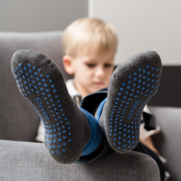 Skarpetki frotte antypoślizgowe szare