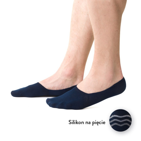Granatowe stopki z silikonem męskie do mokasynów