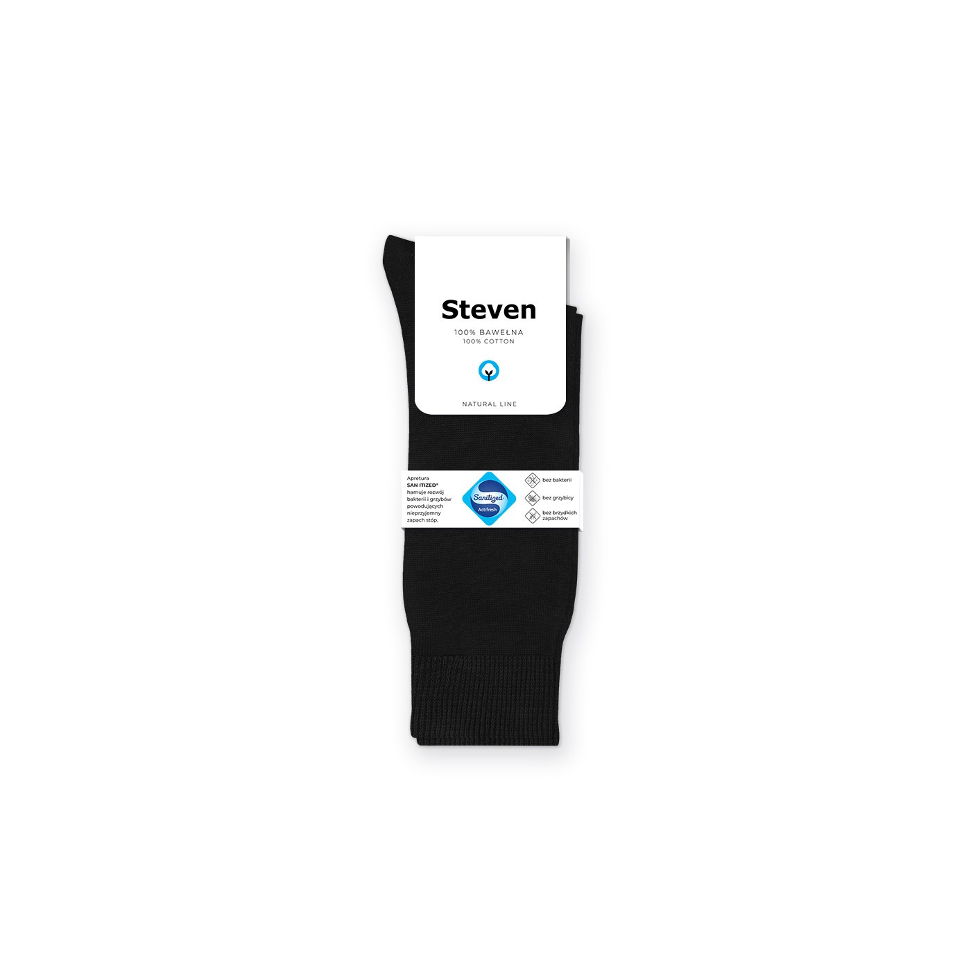 Skarpetki damskie 100% bawełny czarne - producent skarpet Steven