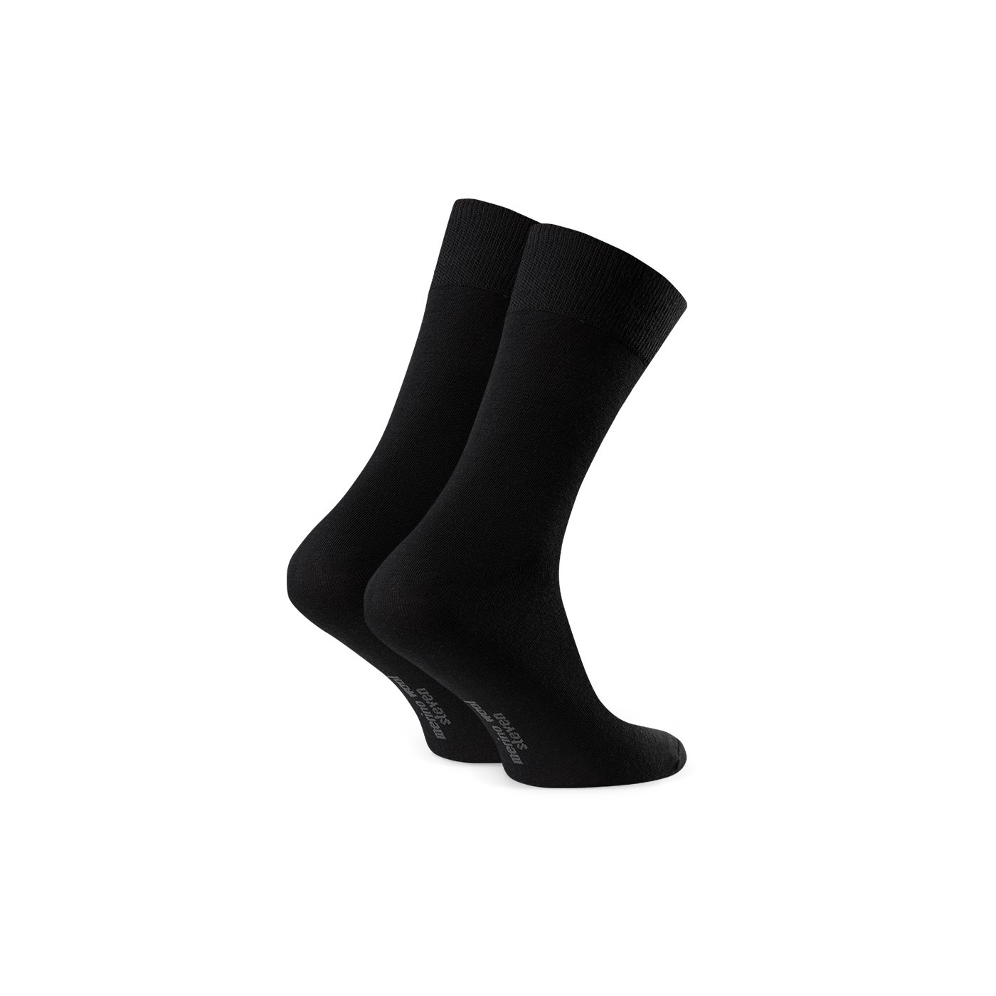 Eleganckie skarpety dla mężczyzn MERINO WOOL z wełny merynosów -CZARNE- Wełna Merino