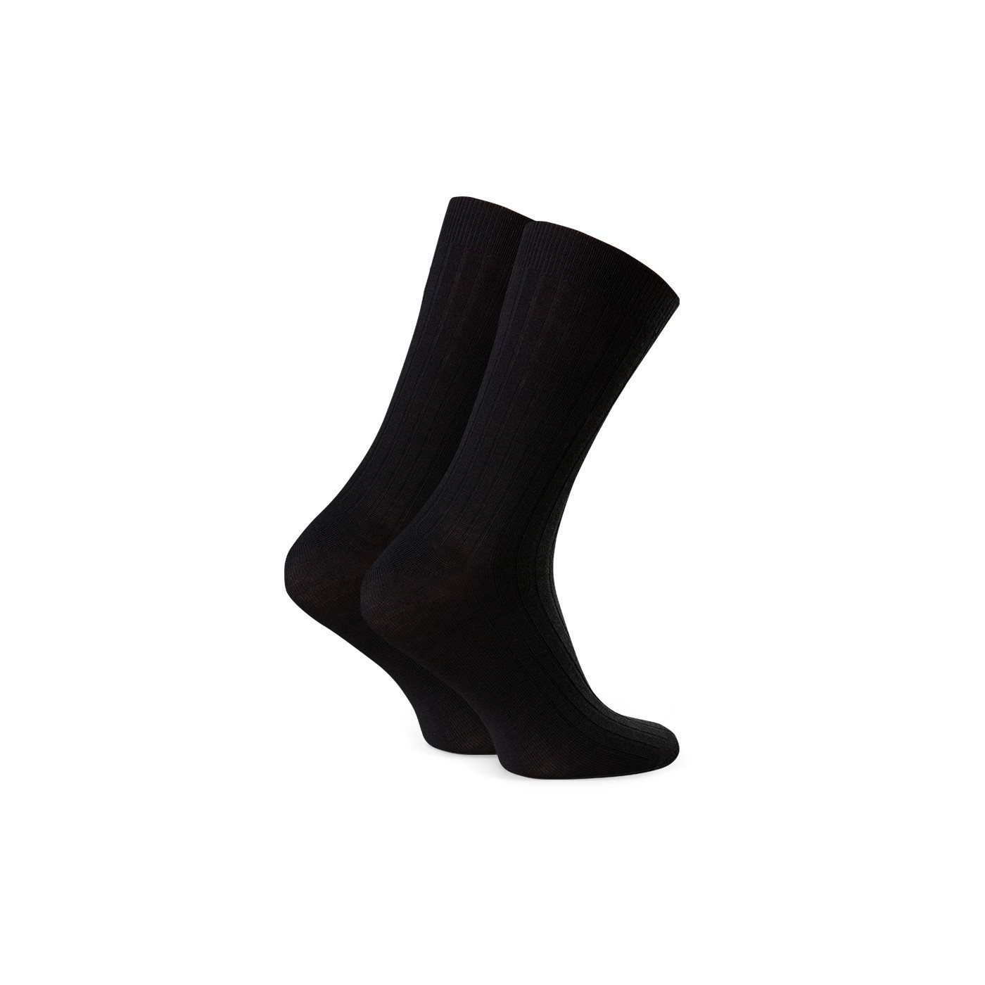 Skarpety MERINO WOOL z wełny merynosa prążkowane bezuciskowe dla mężczyzn CZARNE