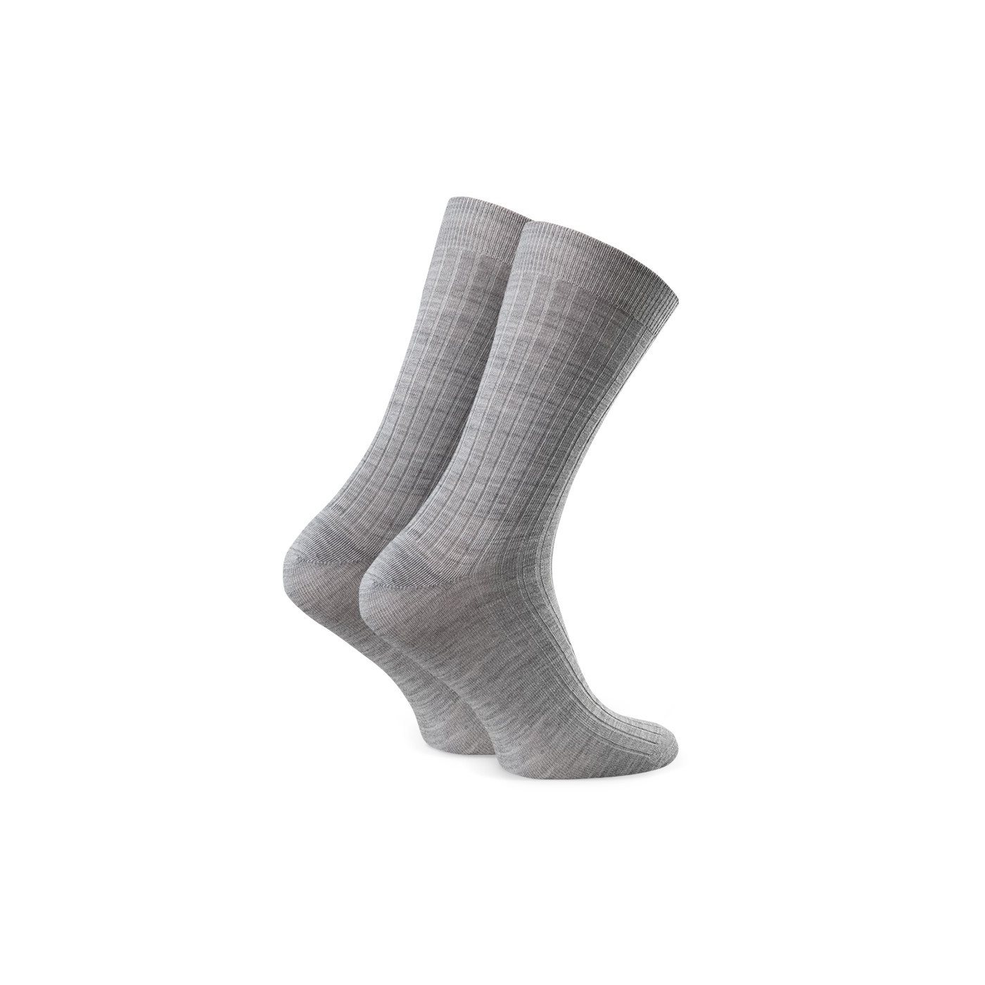 Skarpety MERINO WOOL z wełny merynosa prążkowane bezuciskowe dla mężczyzn SZARE