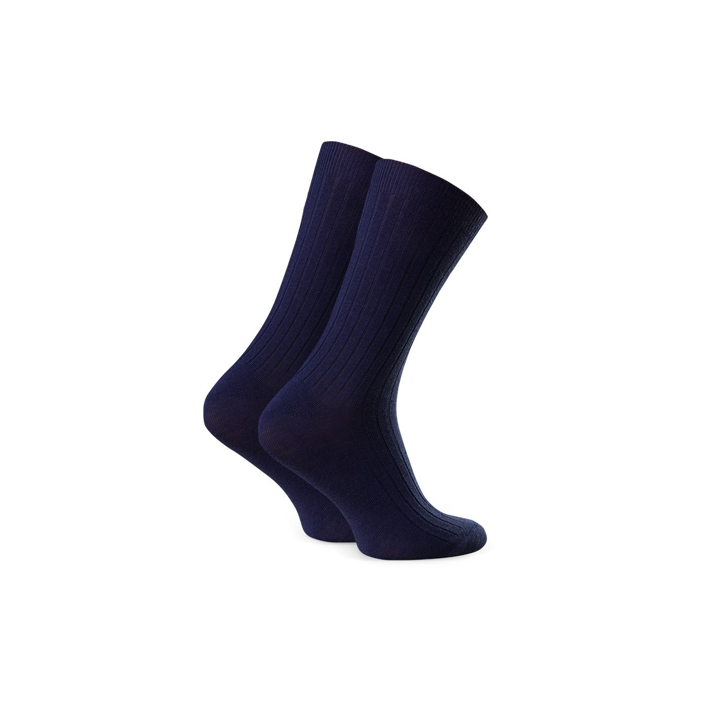 Skarpety MERINO WOOL z wełny merynosa prążkowane bezuciskowe dla mężczyzn GRANATOWE