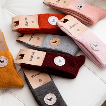 Skarpetki 50% wełna alpaka żółte