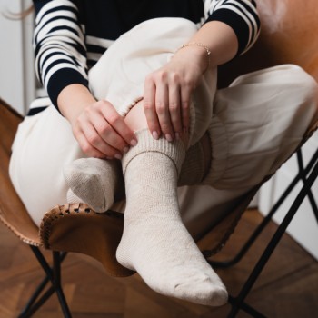 Skarpetki wełniane beżowe