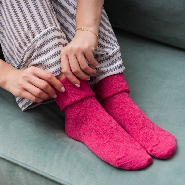 Skarpetki wełniane różowe