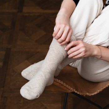 Skarpetki wełniane beżowe