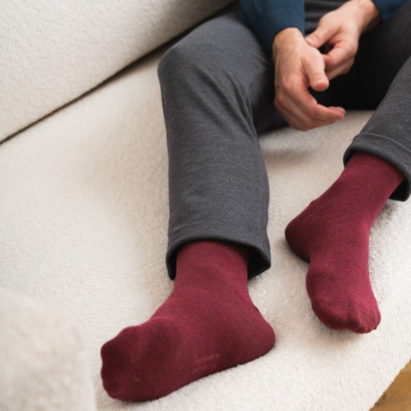 Skarpety z kaszmirem bordowe