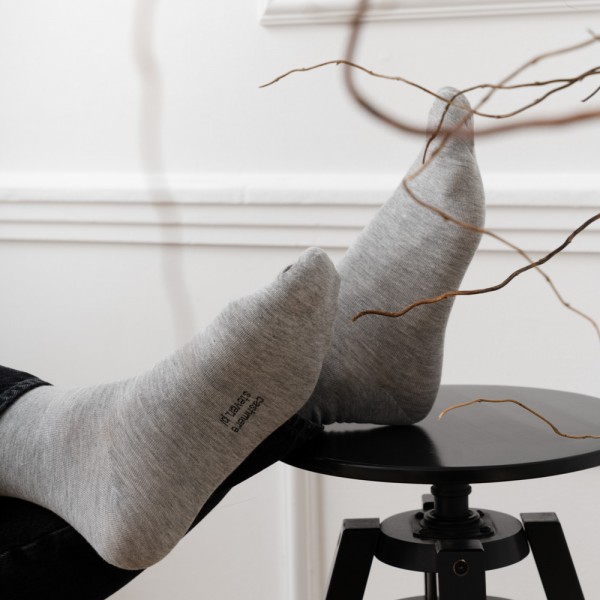 Skarpety z kaszmirem jasnoszare