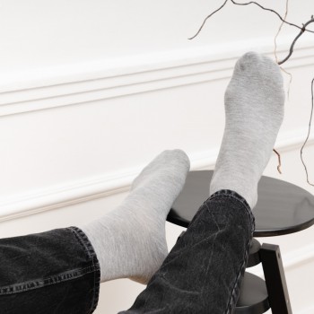 Skarpety z kaszmirem jasnoszare