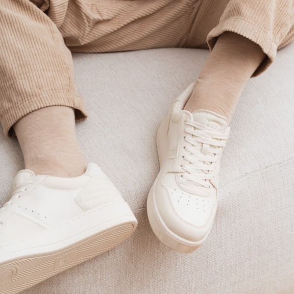 Skarpety z kaszmirem beżowe