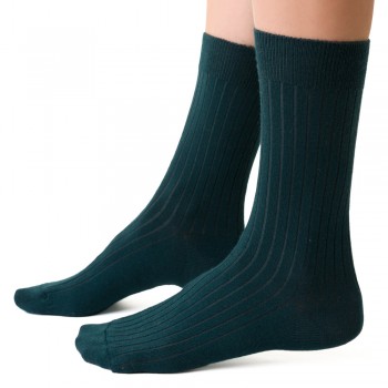 Skarpetki bezuciskowe z wełny merynosów zielone