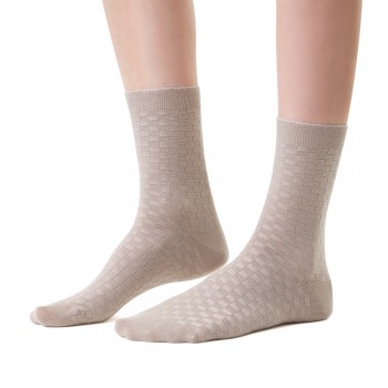 Skarpetki bambusowe bezuciskowe beżowe