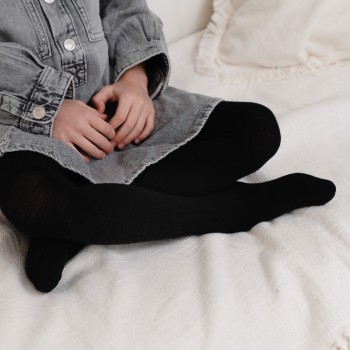 Rajstopki z wełny merynosów czarne