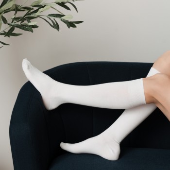 Podkolanówki bawełniane białe