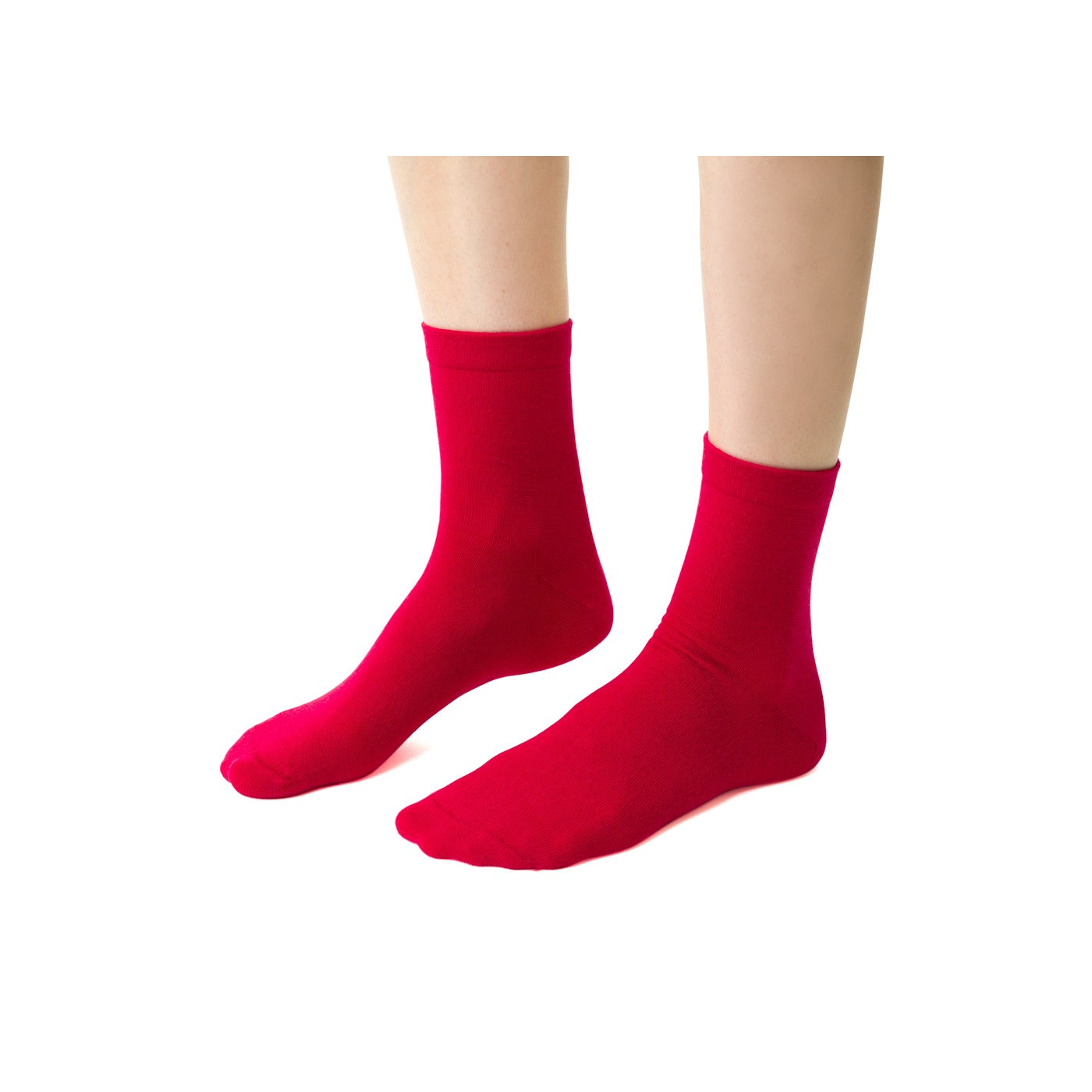 Skarpetki MERINO WOOL z wełny merynosa dla kobiet w kolorze CZERWONYM