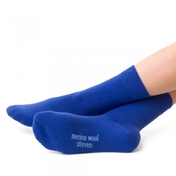 Skarpetki z wełny merynosów niebieskie