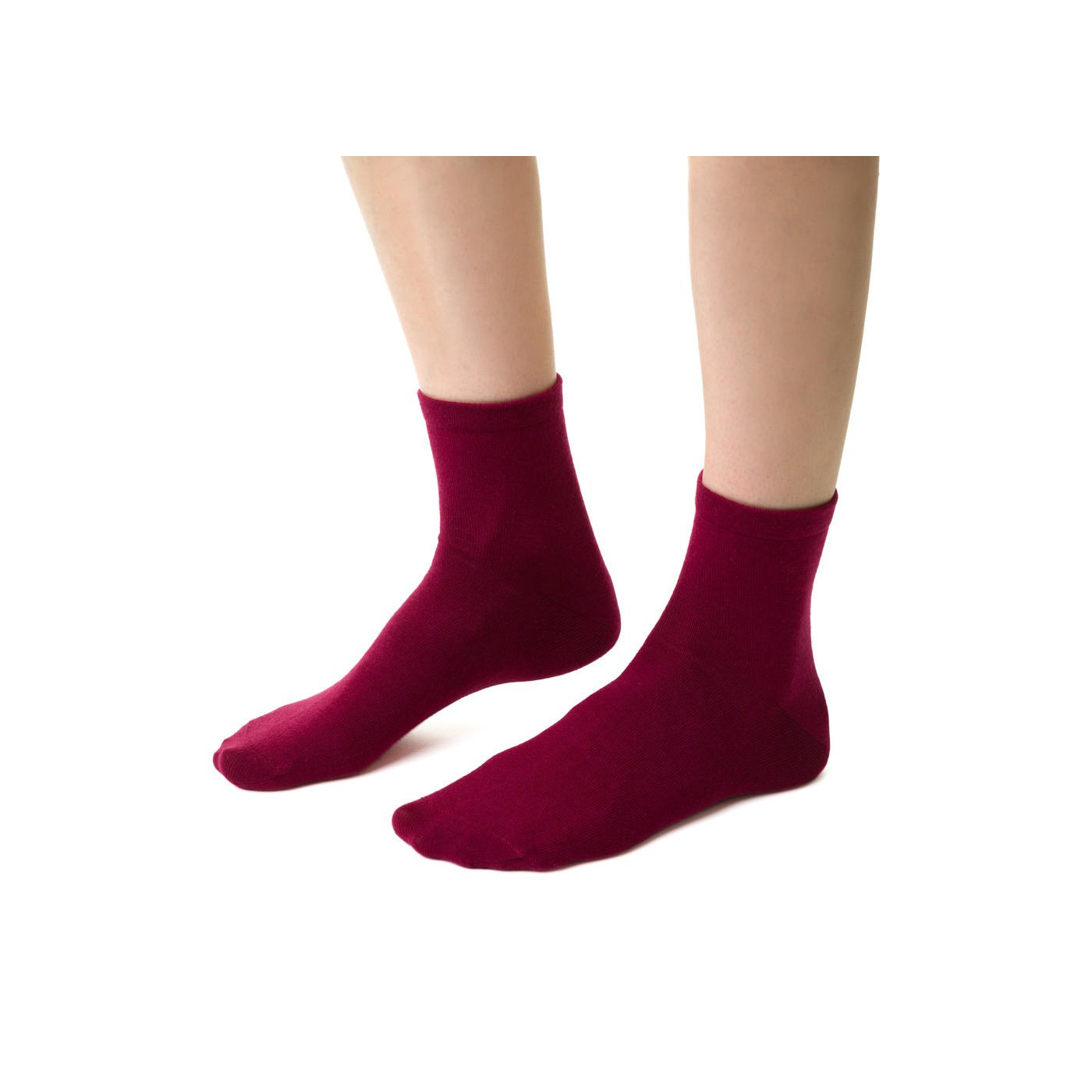 Skarpetki MERINO WOOL z wełny merynosów dla kobiet w kolorze BORDOWYM