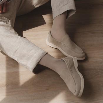 Cienkie skarpety męskie beżowe