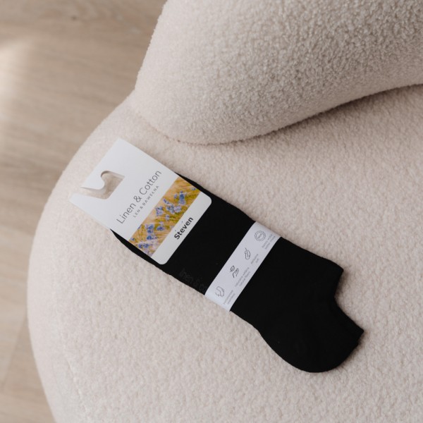 Stopki z lnu i bawełny czarne