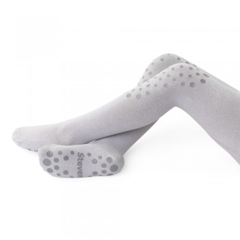 Rajstopki z antypoślizgowe jasnoszare