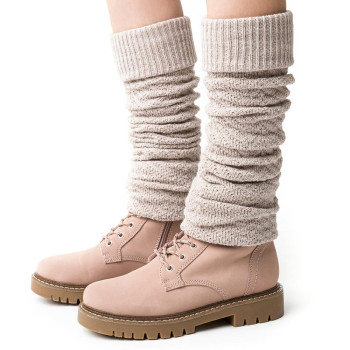 Getry wełniane - jodełka beżowe