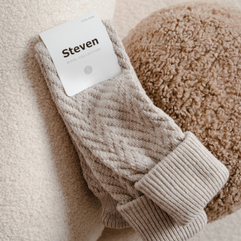 Getry wełniane - jodełka beżowe